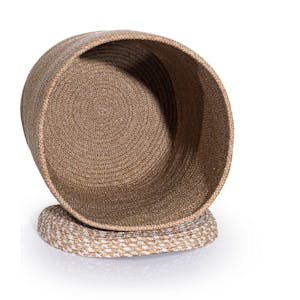 Panier de rangement rond – beige, avec couvercle IZMIR